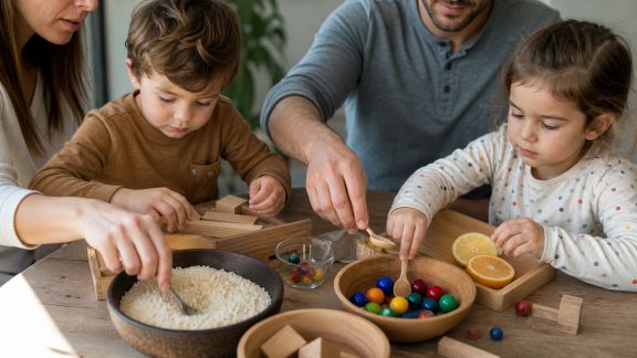 Idées d'activités sensorielles à réaliser en famille avec de simples objets du quotidien