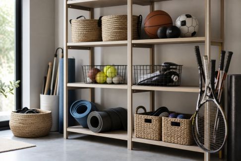 Créer un espace de rangement malin pour le matériel de sport familial